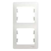 Рамка двухпостовая Schneider Electric Glossa вертикальная белый