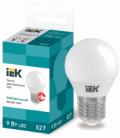 Лампа светодиодная IEK Е27 4000К 9 Вт