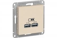 Розетка USB Schneider Electric AtlasDesign бежевый